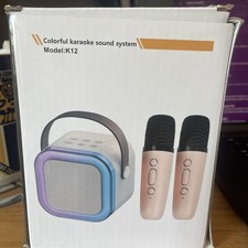 Bluetooth K12 Karaoke Machine Portable 5.3 PA Speaker1-2 Wireless Microphones