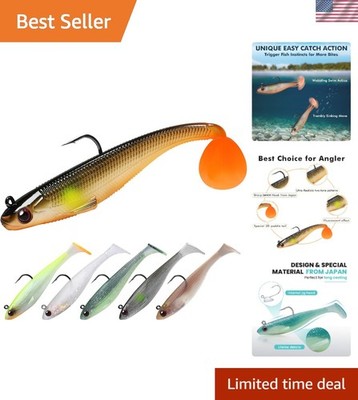 Shadtale Easy Catch Soft Fishing Lures with BKK Hooks - Trembly Sinking and V...