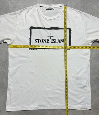Stone Island Mens White Cotton T-Shirt Big Logo Size XXL | eBay