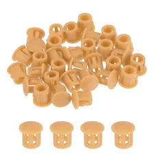 64Pcs 6mm Orange Nylon Plastic Round Locking Hole Plugs Insert End Caps