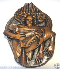 Mermaid Siren Harp Medieval Cathedral Carving Mythical sea Creature Psaltery oak