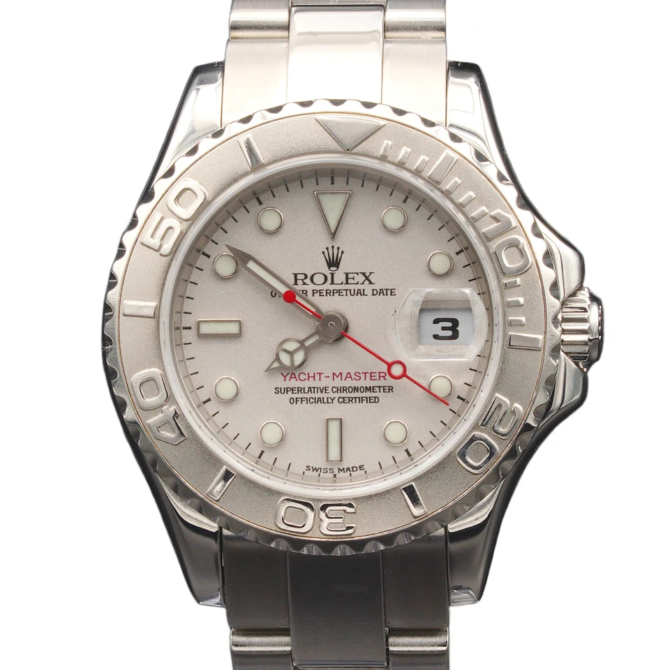Rolex Yacht Master Lady reloj de acero inoxidable esfera platino y bisel 29 mm 169622