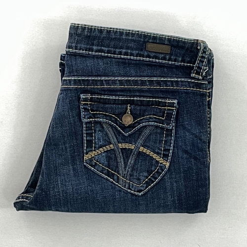 Stivali donna Kut From The Kloth Natalie taglio jeans blu denim vita alta 12 - Foto 5 di 11