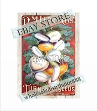 D.M. Ferry Co. Turnip Seed gardening metal tin sign cottage home decor