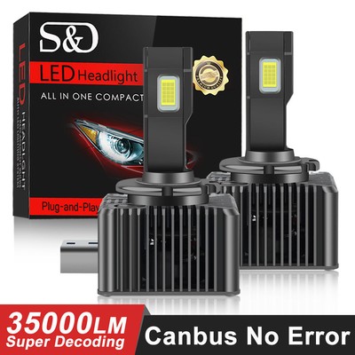 LED D2R Headlight bulbs 2pcs. Xenon HID replacement CAN Bus Error free