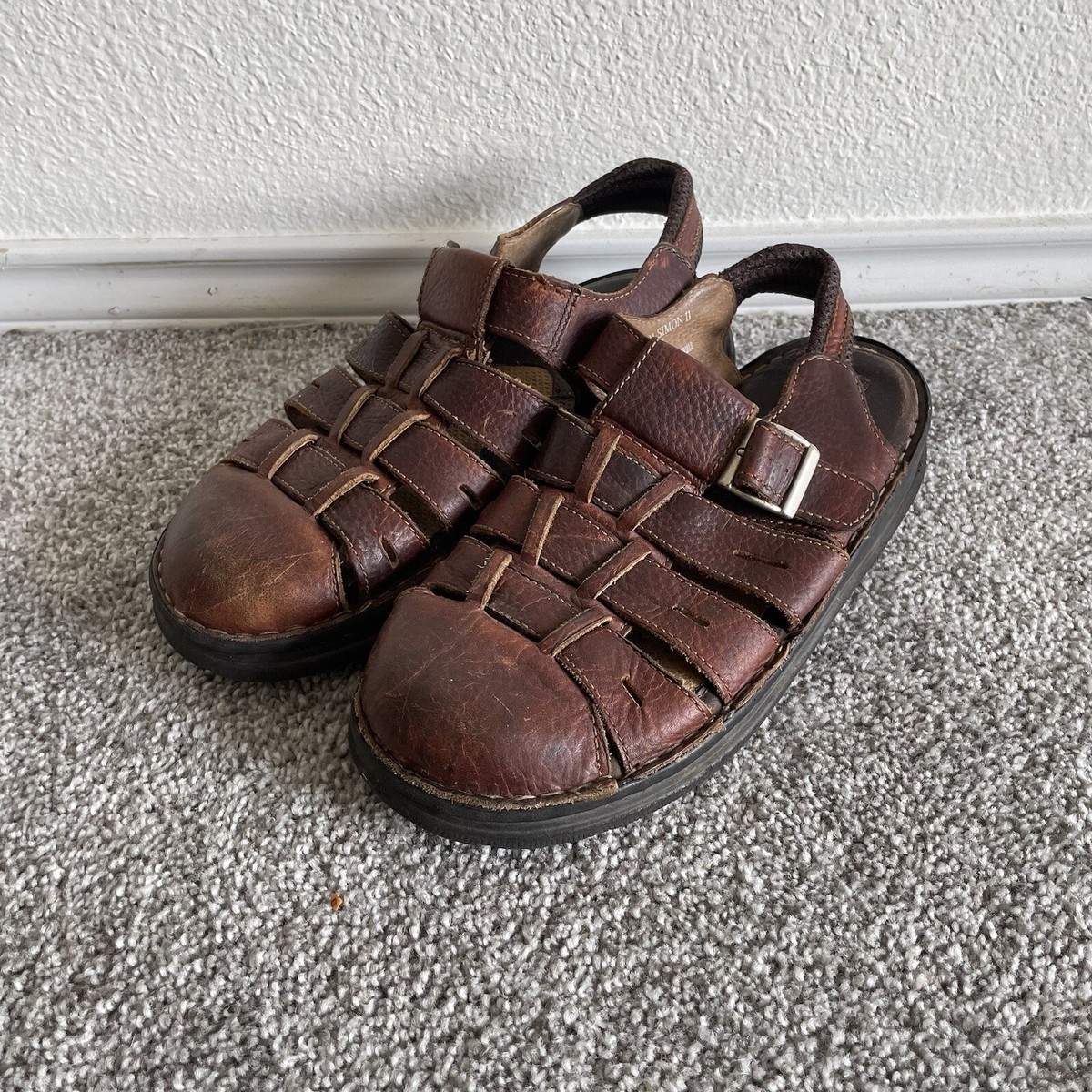 Earth Shoe Bjork II Mens Size 9 Brown Leather Casual Strappy Fisherman Sandals ALMA Swedish Wood Clog Brown Leather Sandals – BJORK Swedish  main image 2