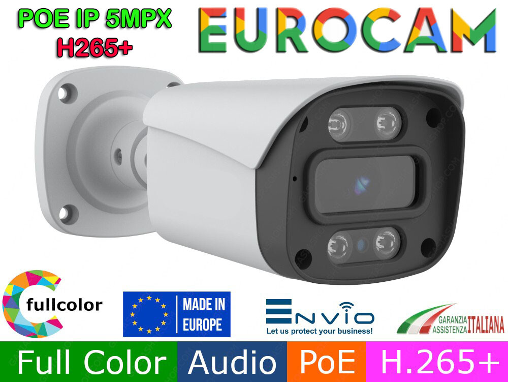 Telecamera POE 5MP Full Color Sony H.265+ per Buio Assoluto