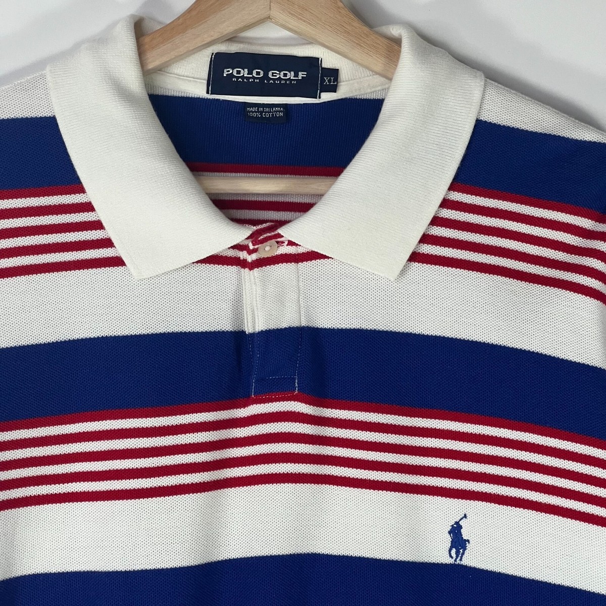 【最終値下】80-90s USA Polo by Ralph Lauren Vintage 90s Ralph Lauren Polo Golf Shirt Red White Blue