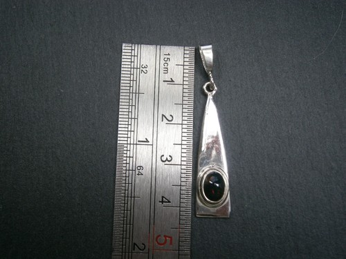 925 Sterling Silver Black Ethiopian Opal gemstone Pendant - Picture 6 of 14