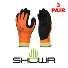 SHOWA 406 Insulated Orange Cold Weather Work Gloves (M-XL) - 3 PAIR
