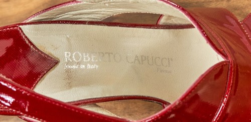 Zapatos Roberto Capucci Mujer Cuero Rojo, Talla 7,5, Hechos en Italia - Imagen 5 de 10