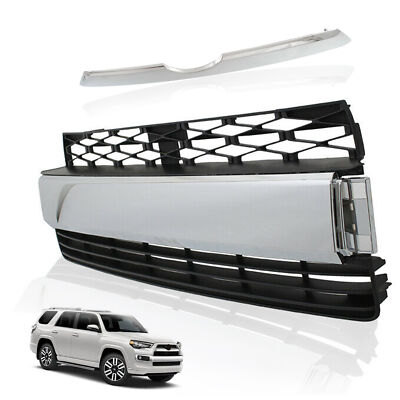 Chrome Front Bumper Strip Trim For 2014-2022 Toyota 4Runner Limited - Driver & Passenger Side Set
