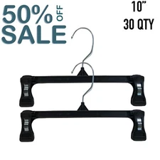 Clothes Hangers - Heavy Duty PANTS Hanger 10” 30 Qty *SALE 50% off (IT#30)