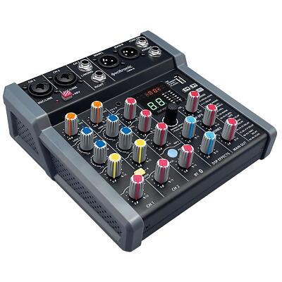 Citronic CMA-6 Kompaktmixer mit DSP FX und BT/USB XLR Musik Hall Verzögerung
