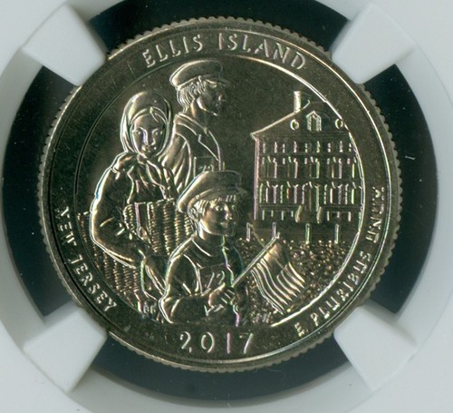 2017 S ELLIS ISLAND QUARTER NGC MS67 MAC PL SPOTLESS LOW POP RARE . - Picture 2 of 4
