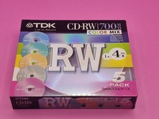 TDK CD-RW 700MB COLOR 5PACK vierge (scellé) NEUF