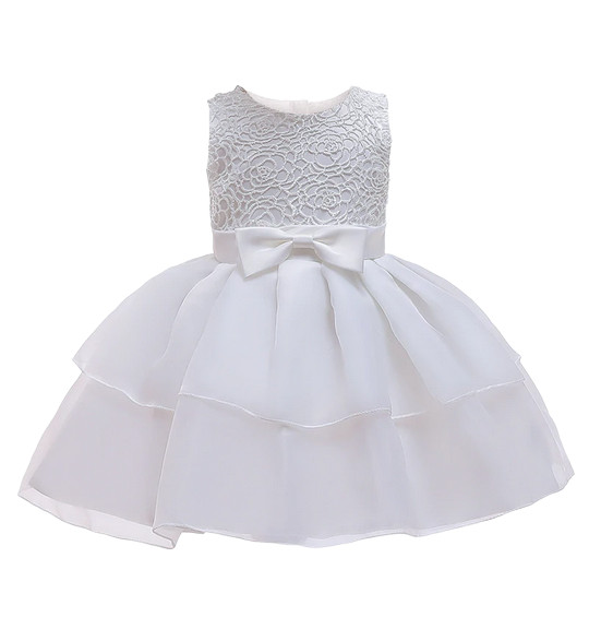 Vestido de Bautizo Jessie Blanco para Niña - Elegante, Encaje y Ajuste Perfecto