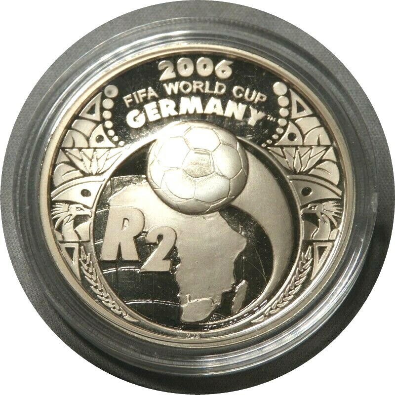 elf South Africa 2 Rand 2006 Silver Proof World Cup Soccer