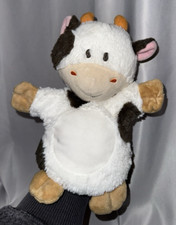 Demdaco Hand Puppet Cow White 2018 Plush Soft 11 inch