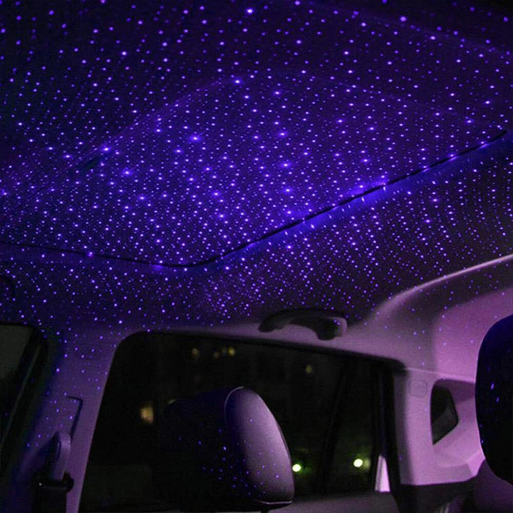 FRFJY USB Car Roof Atmosphere Starry Sky Lamp, Ambient Star Light LED  Projector, Purple Night Light, Adjustable Multiple Light Effects :  : Lighting