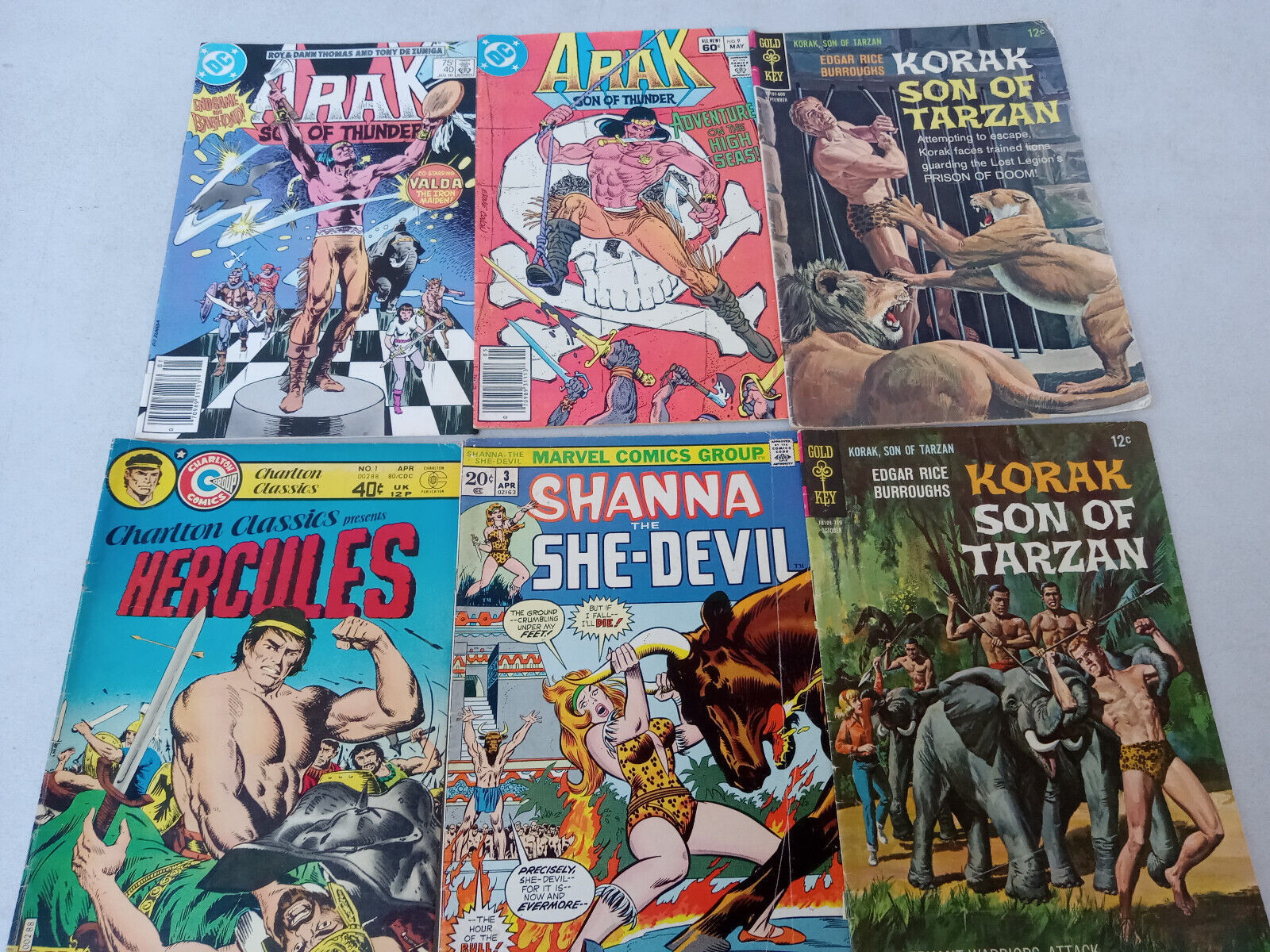 Barbarian Comic LOT Korak Tarzan Shanna She-Devil Hercules Arak Marvel Charlton