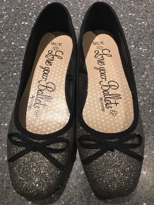 silver sparkly ballet pumps