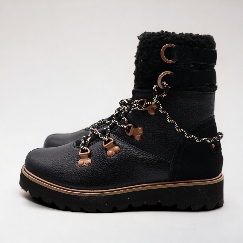 Botas Roxy Botas De Cuero Roxy Brandi Con Cordones Negras Roxy