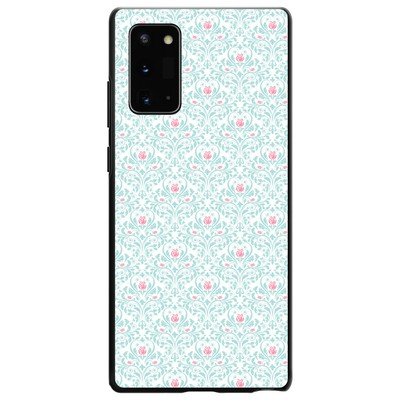 Hard Case Cover for Samsung Galaxy Note Teal & Pink Rose Pattern