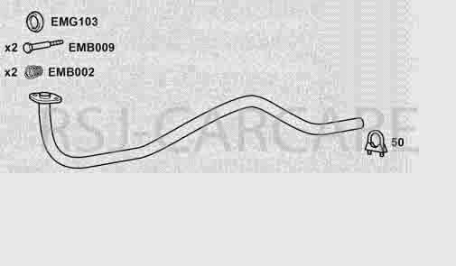 Klarius GM5B Exhaust Front Pipe Nova 1.0 83-92