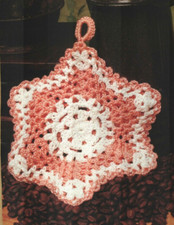 LACY STAR POT HOLDER HOME DECOR DIGEST SIZE CROCHET PATTERN INSTRUCTIONS