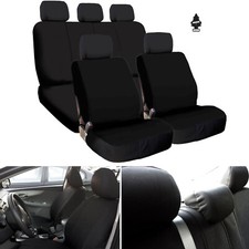 For Subaru Car Truck Suv Seat Covers Full Set Black Flat Cloth Universal Fit