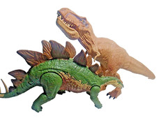 Jurassic World Posable Stegosaurus  T-Rex w/ Jaw Chomping Action, 17" Length