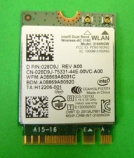 Intel Wireless-AC 3160 3160NGW M.2 WiFi Card Bluetooth v4.0 HS Dell P/N 28D9J