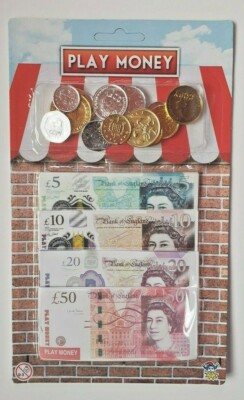 kids childrens play money fake pretend role shops cash