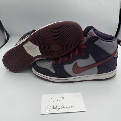 Size 10 - Nike SB Dunk High Premium Plum 2011 313171-500 8.5/10 Condition Og Box