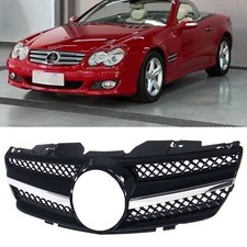1x Car Front Bumper Grille For Benz R230 SL500 SL550 SL600 2003-2006 Black 1x Car Front Bumper Grille For Benz R230 SL500 SL550 SL600 2003-2006 Black