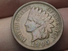 1905 Indian Head Cent Penny, XF Details, 1.5 Diamonds, Toned