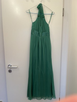 Hallhuber Neckholder Abendkleid lang Gr. 34 jadegrün Neu