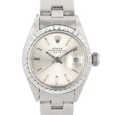Rolex Oyster Perpetual Date 6924 Silvefr Index Oyster 26mm Watch w/ Box & Paper