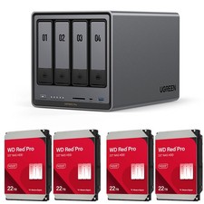 UGREEN NASync DXP4800 Plus 4-Bay NAS Enclosure with Red Pro 22TB 3.5" SATA III I