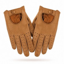Mens Classic Retro style quality Chauffeur Soft Lambskin Leather Driving Gloves