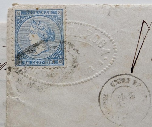 1868 Cuba to Portland Maine US Steamship cancel 10 - Picture 3 of 3