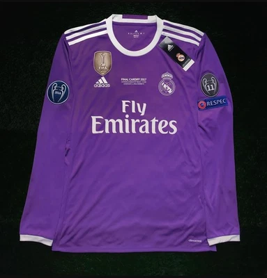 ADIDAS Ronaldo 2016-17 Football Shirt Real Madrid Long Sleeve Soccer Purple Jersey