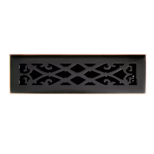 Elegant Scroll 2 In. X 12 In. Steel Floor Register in Oil Rubbed Bronze - Picture 10 of 12
