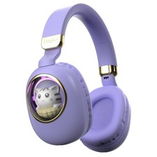 Purple Kids Bluetooth Headphones Wired with Microphone for School - Wireless ...