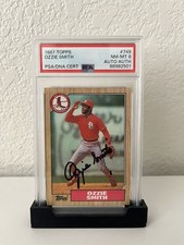 1987 Topps - Autographed Ozzie Smith #749 PSA 8 Auto Authentic