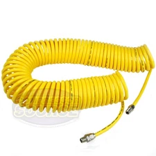 Premium 1/4" x 50' Air Compressor Coil Hose Coiled Polyurethane With Swivel End