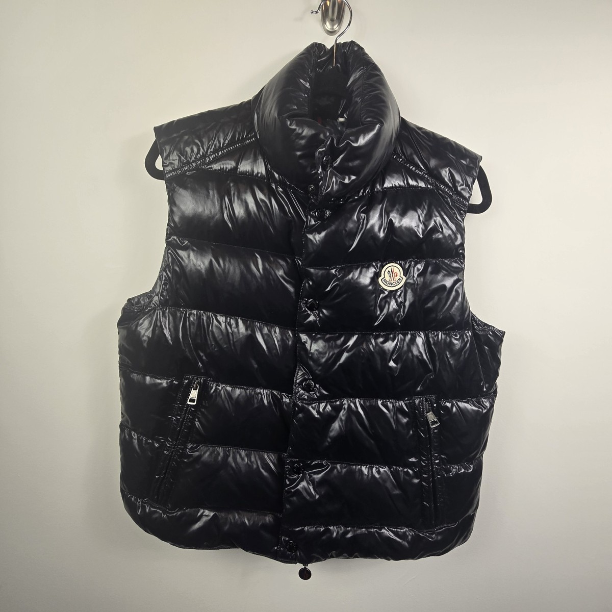 Moncler Tib Gilet Black Down Puffer Vest Men's Size 2 M High Shine