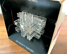 NEW Vintage 1970s THIRD DIMENSION ONE Clear Strategy Puzzle Cube Toy Mag-Nif NIB