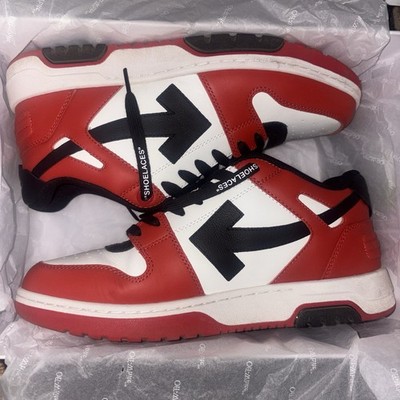 Off-White Out of Office 2023 Low Top Leather Lace-Up Sneaker Red/White/Black